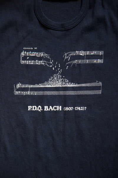 Vintage P.D.Q. Bach Manuscript T-shirt (White on Blue)